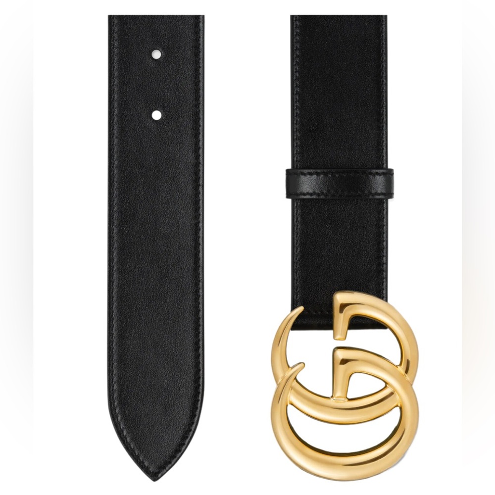 GG MARMONT LEATHER BELT WITH SHINY BUCKLE
